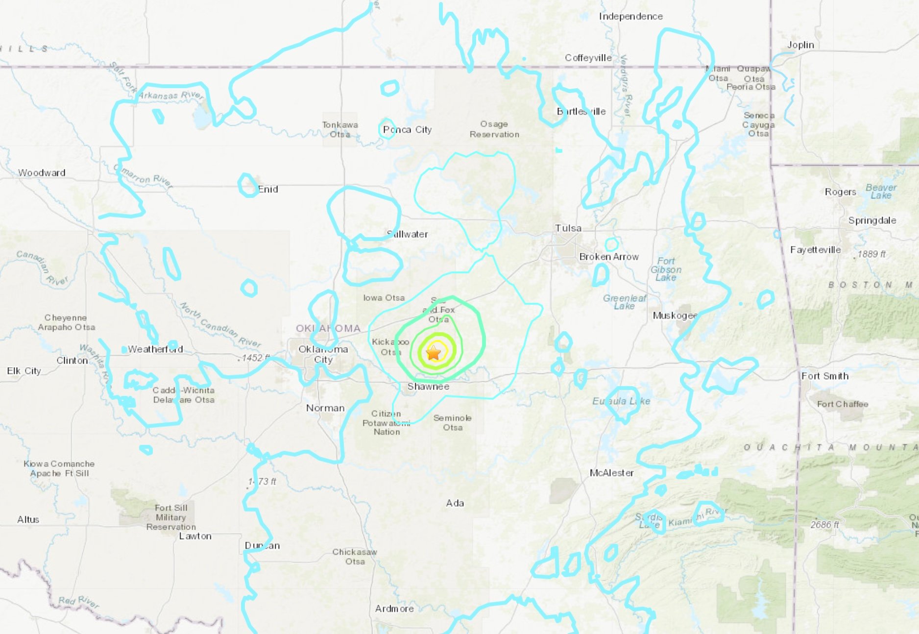 Magnitude 5.1 earthquake near Oklahoma City felt in Fayetteville