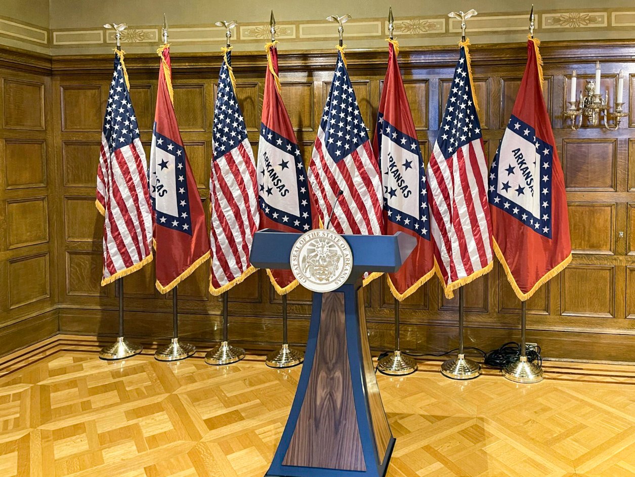 Arkansas lawmakers question governor’s staff about purchase of $19,000 lectern cited by audit